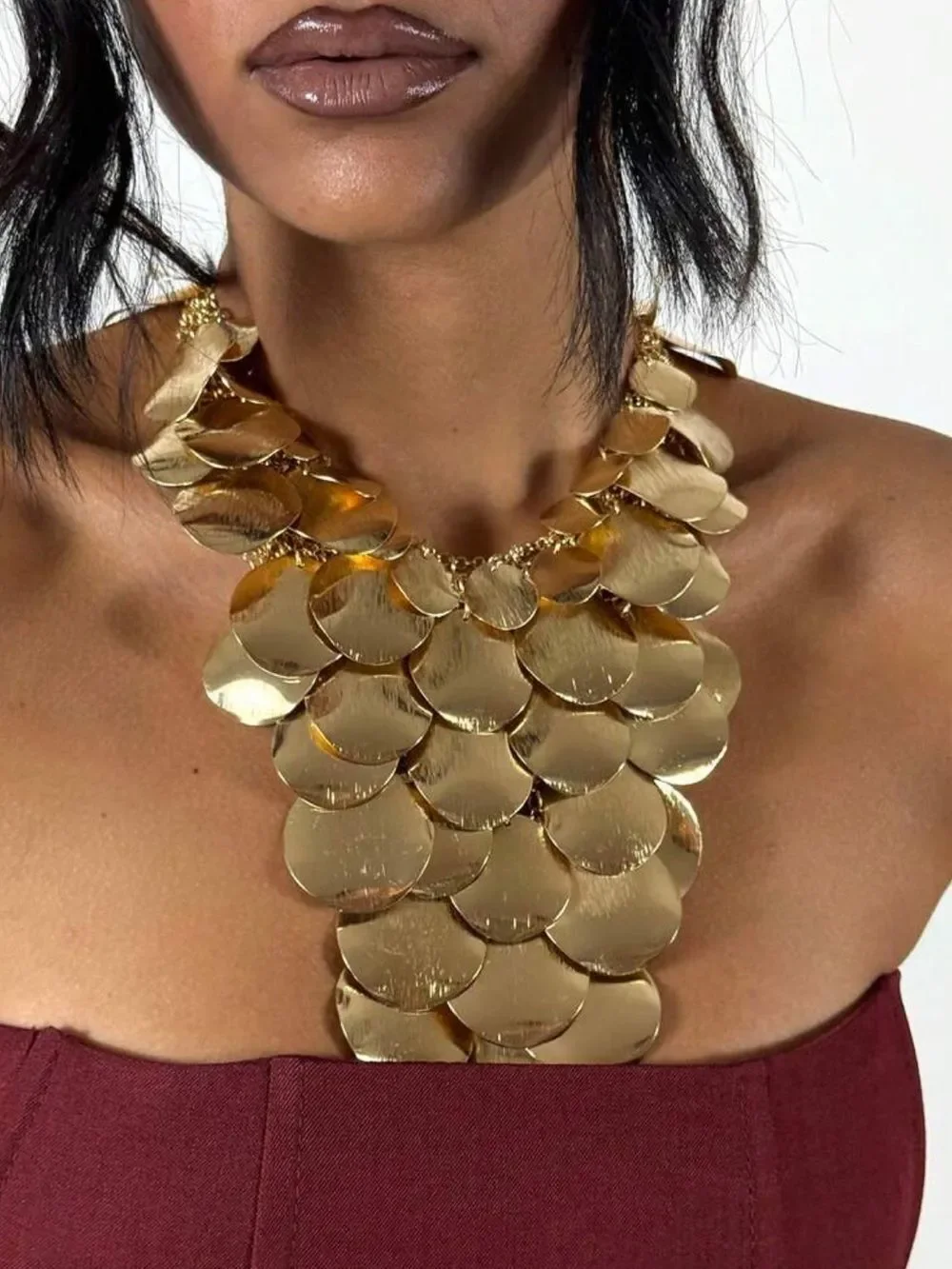 Gold Statement Collar Necklace R666